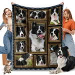 Border Collie Blanket For Women, & Kids - Soft, Warm Flannel Throw Li.... Fixed Price $42.13.