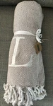 Mud Pie Tan White Initial Cotton Tassel Throw Blanket Monogram Brand New!. Fixed Price $16.00.