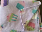 Kohls 2013 Pink Purple Cupcake Cherry Baby Blanket Security Lovey 46" 56" Full. Fixed Price $16.89.