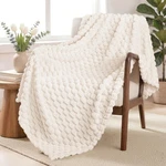 Exclusivo Mezcla Fleece Throw Blanket For Couch, ( 50X70 In ), Ivory. Fixed Price $38.99.