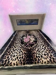 BM109 Solaron Blanket Korean Mink - Flower Leopard Black King. Fixed Price $79.99.