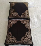 2 Bombay Tenali Black Velvet Gold Dark Academia Throw Pillows Cotton 18 Inch. Fixed Price $34.99.