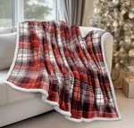 Pavilia Holiday Plaid Throw Blanket Sherpa Fleece Red Green 50 X 60 Microfiber. Fixed Price $25.00.