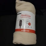 Sunbeam Off White/cream Fleece Soft Heated Throw. Size 50 In. X 60 New!. Fixed Price $39.95.