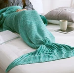 Mermaid Tail Blanket Soft Hand Knitted Crochet Sleeping Bag Throw For Adults. Fixed Price $24.99.