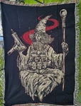 Woven Throw Blanket 80X60 Wizard Tactical Art Tapestry Fantasy Magic Gun Design. Fixed Price $39.99.