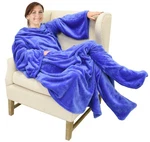 Wearable Fleece Blanket Sleeves Foot Pockets Micro Plush Blue Adult Catalonia. Fixed Price $46.99.