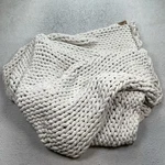 Ugg Thick Heavy Chunky Knit Woven Heather Throw Blanket Cream. Fixed Price $48.00.