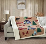 Virah Bella - Woodland Campin' Quilted Sherpa Throw 50"X60". Fixed Price $39.95.