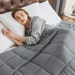 Cymula 15 Lbs Weighted Blanket For Adults 48"X 72" Twin Size Dark Grey. Fixed Price $56.99.