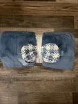 Pillowfort Houndstooth Eye Mask & Blue Blanket Throw Set New. Fixed Price $18.50.