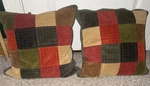 Vintage Set Of 2 Woolrich Patchwork Corduroy Decorative Throw Pillows 18X18. Fixed Price $75.00.
