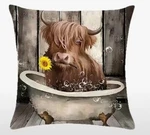 Cow, Highland Western, Cowgirl Throw Pillow Cover ( No Insert). Fixed Price $10.00.