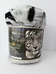 New American Heritage Collection White Tiger Royal Plush Raschel Throw 50"X60". Fixed Price $19.95.