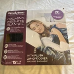 Brookstone Innovations Calming Weighted Blanket 20 Lbs W/ Plush Zip-off Cover. Fixed Price $20.76.