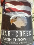 Bald Eagle American Plush Throw 50 In X 60 New. Fixed Price $19.95.
