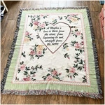 Mothers Love Hand Knitted Tapestry Throw 100% Cotton 50X60 Inches Multicolor. Fixed Price $32.00.