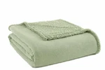 Shavel Micro Flannel Sherpa Blanket Willow Green King 108"IN X 90". Fixed Price $40.00.