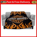 Super Soft Plush Classic Black Har Ley Dav Idson Blanket/throw Full Or Queen Si.. Fixed Price $74.99.