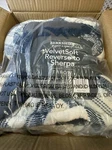 Nwt! Berkshire Navy Plaid Colored 60X70 Fleece Throw Blanket Makes Great Gift. Fixed Price $39.00.
