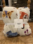 Vera Bradley Oversized Throw Blanket 66 X 94 Seed Pearl Bark Park Dogs New!. Fixed Price $36.00.