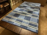 Ibena Blue Cream Plaid Blankets Made Ingermany Cotton Blend 72X53.5 Reversible. Fixed Price $34.99.