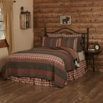 Beckham King Quilt Coverlet Country Patchwork Plaids Rust Vhc Brands. Fixed Price $169.95.