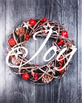 Holiday Photo Real Wreath Reversible Velvet Sherpa Throw Blanket 50" X 60". Fixed Price $24.95.