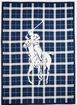 Polo Ralph Lauren Oakwood Big Pony Plaid Throw Blanket Navy/ivory 50" X 70" Nwt. Fixed Price $86.99.