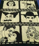 Vtg Biederlack Blanket Throw Old Hollywood Stars Marilyn Monroe Charlie Chaplin. Fixed Price $149.00.