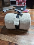 Chunky Knit Bordered Throw Blanket Cream - Hearth & Hand With Magnolia. Fixed Price $18.98.