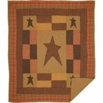 Vhc Brands Primitive 60"X50" Throw Tan Rod Pocket Appliqued Stratton Star Decor. Fixed Price $79.50.