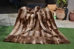 Genuine Real Sheared Phantom Beaver Fur Blanket King Size Throw 83" X 73" Rug. Fixed Price $749.00.