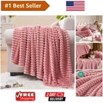 Versatile 50X60 Pink Fleece Throw Cozy Upper-class Design For Couch And Travel. Fixed Price $25.74.