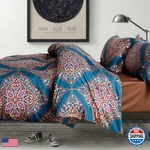 Eikei Damask Medallion Duvet Cover Luxury Paisley Print Bedding Set 400 Thread. Fixed Price $154.40.