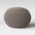 Cloverly Chunky Knit Pouf Gray - Threshold. Fixed Price $55.99.