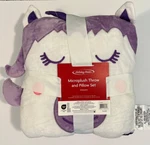 Kids Unicorn Microplush Throw & Pillow Set Purple White Slumber Party Nwt. Fixed Price $16.99.