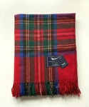 New Bnwt Scottish Throw Large Wool Tartan Rug Red Royal Stewart Blanket. Fixed Price $53.74.