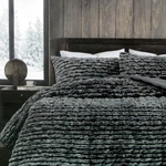 Ardor Cole Ash Plush Faux Fur Comforter Set. Fixed Price $137.47.