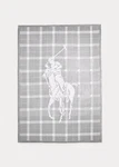 Polo Ralph Lauren Home Oakwood Cotton Throw Grey Ivory Blanket Big Pony 50 X 70. Fixed Price $119.24.