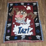 Vintage Warner Bros Looney Tunes Tasmanian Devil Throw Blanket. Fixed Price $32.00.