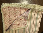 Custom Made Approx Queen Ralph Lauren Villandry Floral Stripe Duvet Cover Ruffle. Fixed Price $188.00.