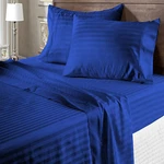 100% Egyptian 1000 Thread Count Royal Blue Stripes Select Sheets Or Duvet Covers. Fixed Price $157.31.