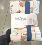 Artist Collection Cotton Gauze Reversible Throw Dog Animal Print 60X70 Oeko-tex. Fixed Price $51.00.
