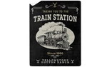 Northwest Yellowstone Silk Touch Sherpa Throw Blanket, 60" X 80", Train Station. Fixed Price $30.00.