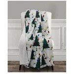 The Mountain Home Collection Led Holiday Trees Printed Throw, 50 X 60 Inches. Fixed Price $24.00.