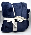 Vellux Plush Full / Queen Navy Blue Mink-like Velvety Blanket. Fixed Price $79.99.