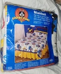 Vtg 1998 New Classic Taz Looney Tunes Owen Twin Full Acrylic Poly Blanket 90X72". Fixed Price $99.99.