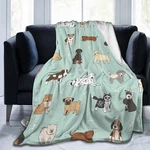 Perinsto Cute Puppy Dogs Throw Blanket Ultra Soft Warm All Season Animals Dec.... Fixed Price $32.77.