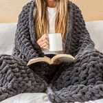 Samiah Luxe Chunky Knit Blanket Throw Grey Graphite. Fixed Price $155.99.